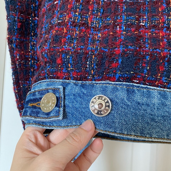 *SOLD* Sandro Chelsy Denim-Trimmed Tweed Jacket - Picture 11 of 12